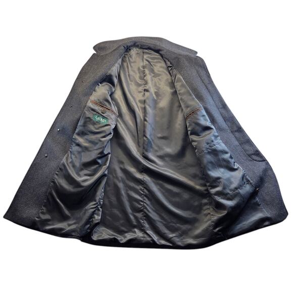 LAUREN by Ralph Lauren Vtg Grey Men’s Long Trench Wool Blend Overcoat Size‎ 42L - Picture 9 of 16